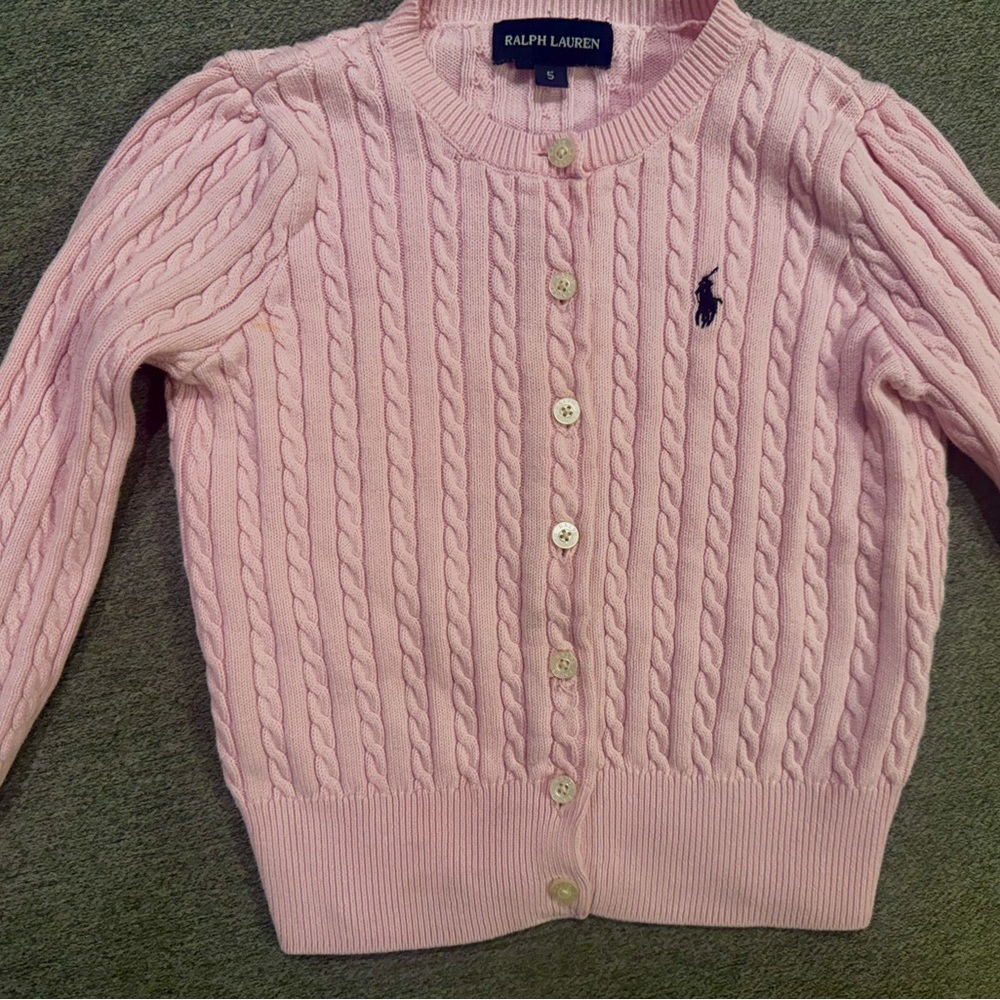 Ralph Lauren (5T) Pink Cable Knit Sweater
